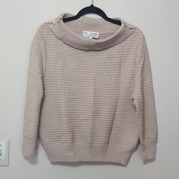 ST JOHN Collection Ribbed Pullover - Picture 1 of 8